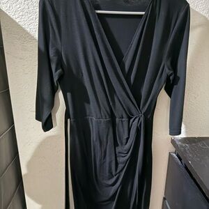 Elegant Black Wrap Dress